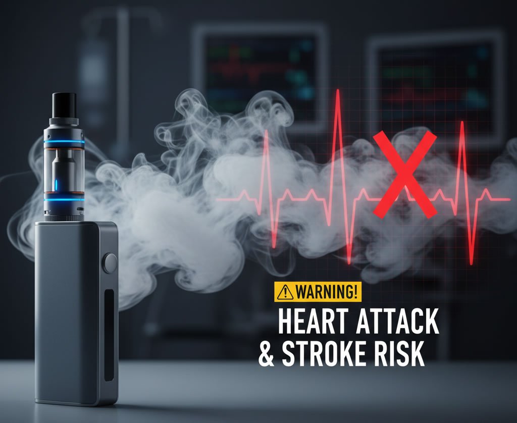 Electronic cigarettes significantly increase risk of heart attack and stroke