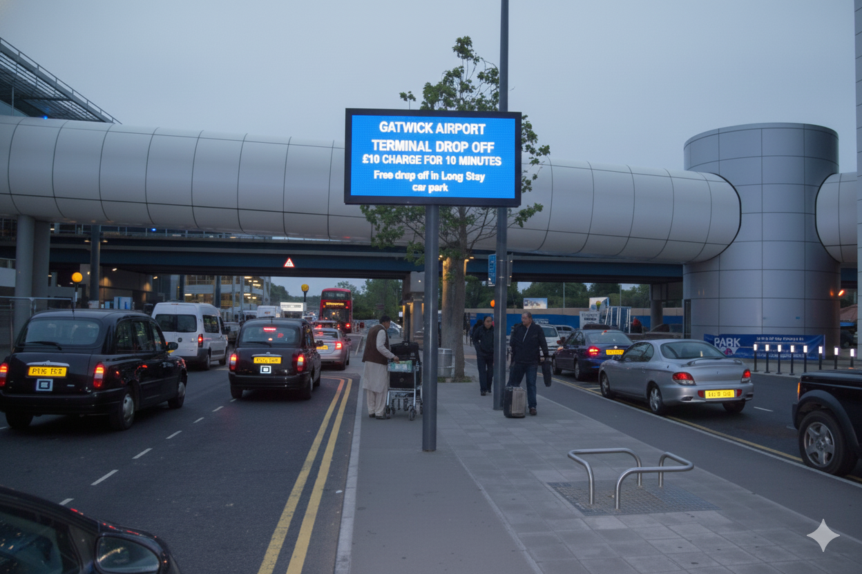 Gatwick Airport raises drop-off charge to £10 for all drivers